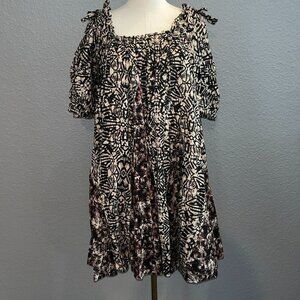 FREE PEOPLE Batik Tribal Flowy Boho Bohemian Flowy Baby Doll Dress - NWT - XS